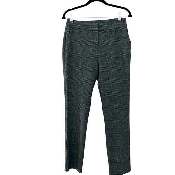 JOIE Straight Leg Plaid Gray Trousers Pants Sz 4 - Picture 2 of 6